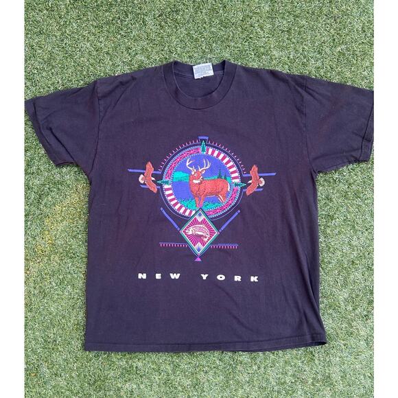1993 - Lee Heartland Apparel Deer & Eagle Graphic Tee (Men's) - Picture 1 of 4
